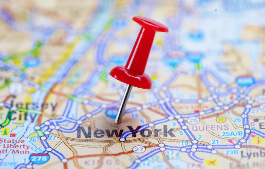 NYC push pin map