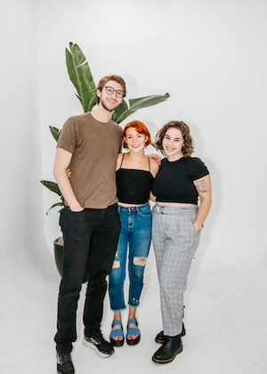 Kevin Douglas, left, founded Two Cent Lion Theatre Company with Gracie Jacobson (BSBA 2021) and Izzy Chern (BA 2021). (Photo by Kalen Jesse)
