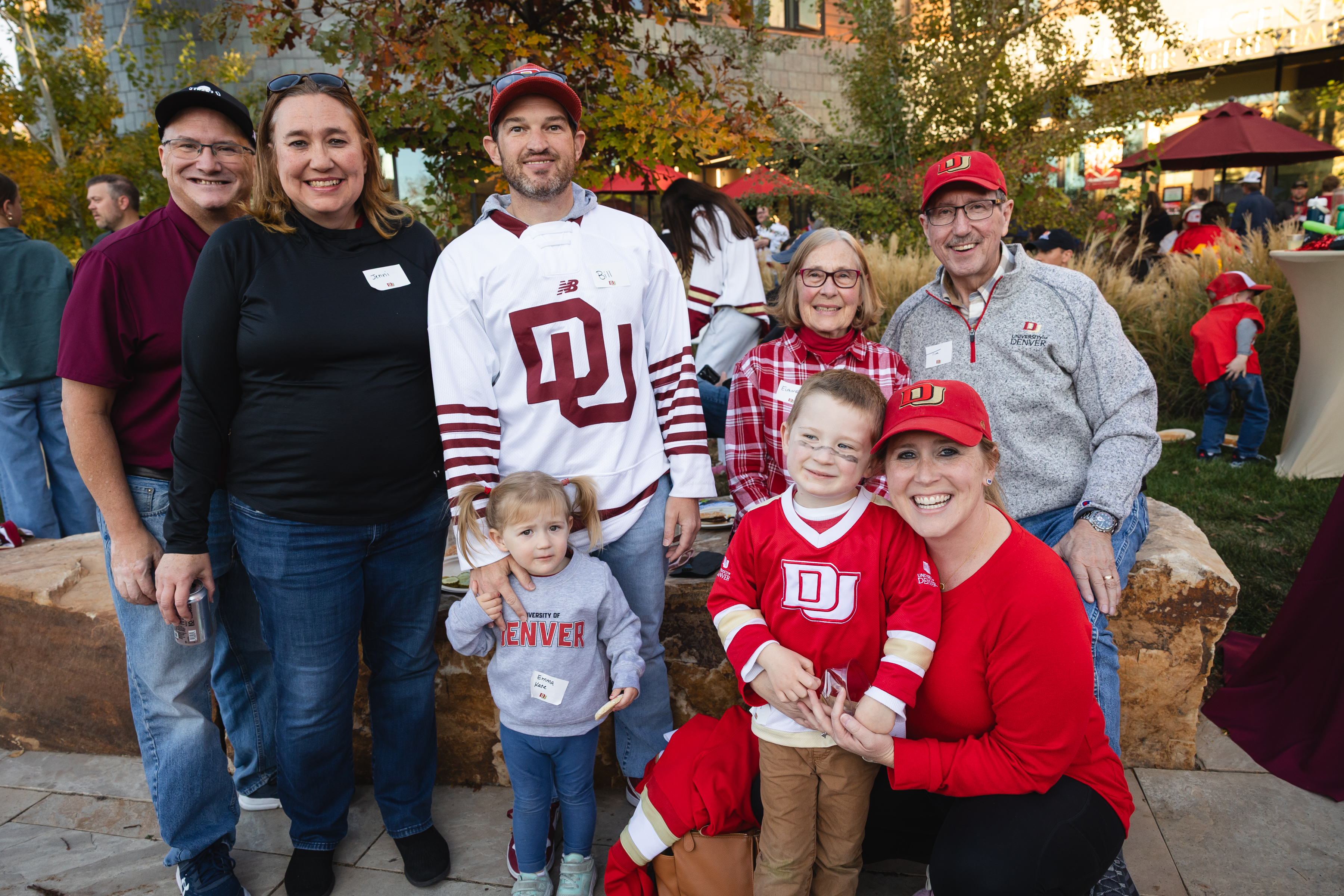 a family in DU gear 