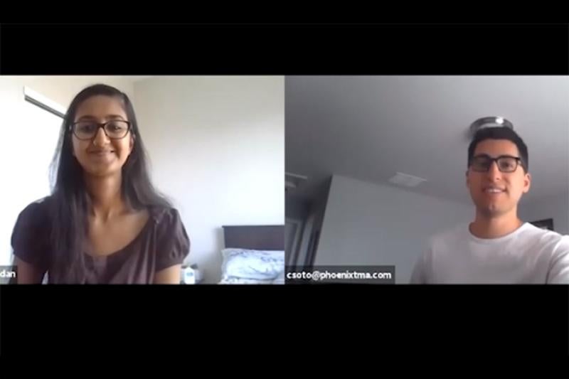 Student interviews mentor via Zoom